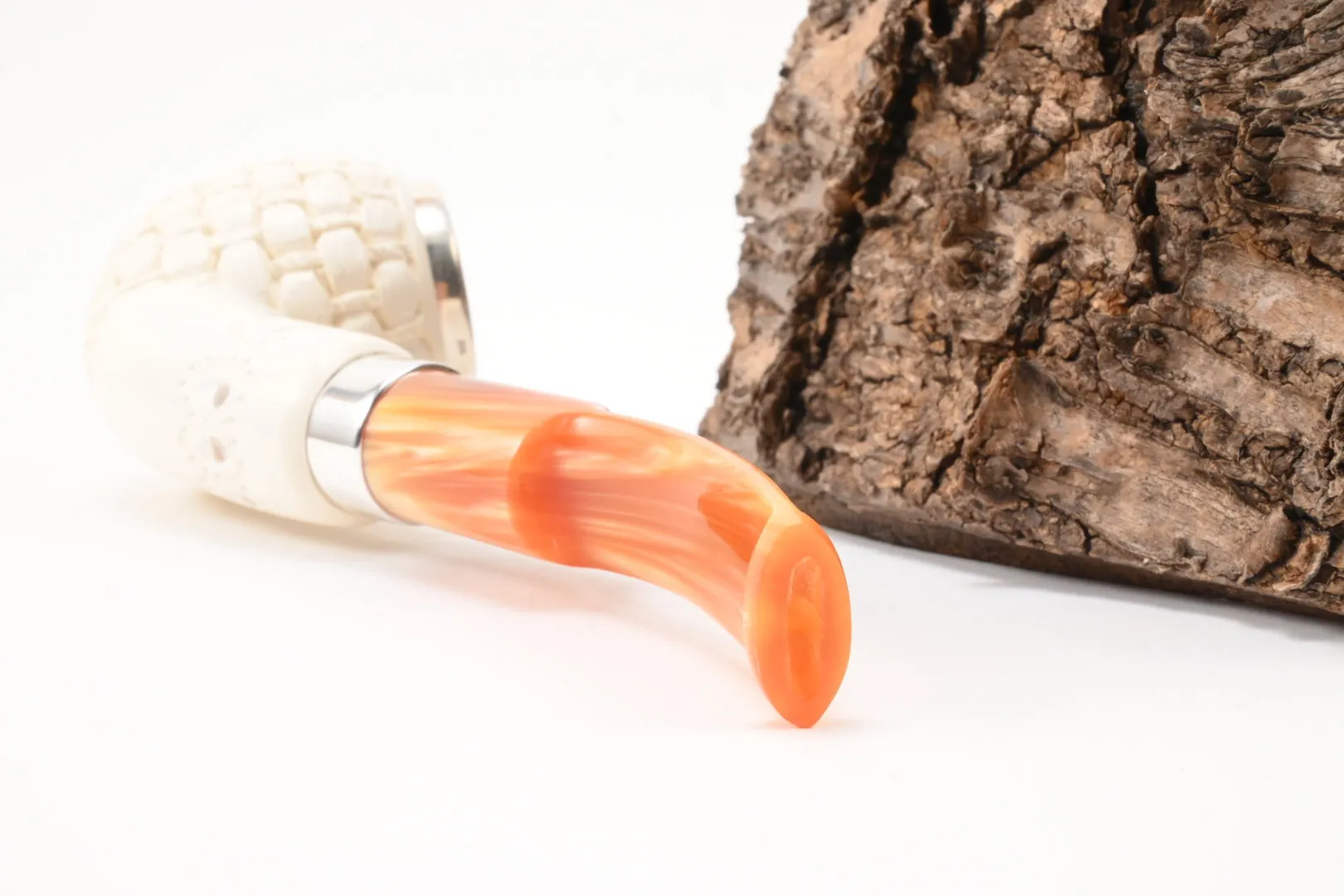 Meerschaum Pfeife Ball flecht large Silber von 1a Meerschaum – Produktbild 4