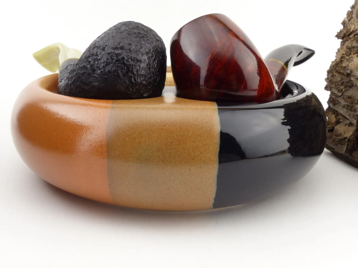 Pfeifenaschenbecher Rund Tricolor Schwarz Braun – Produktbild 6