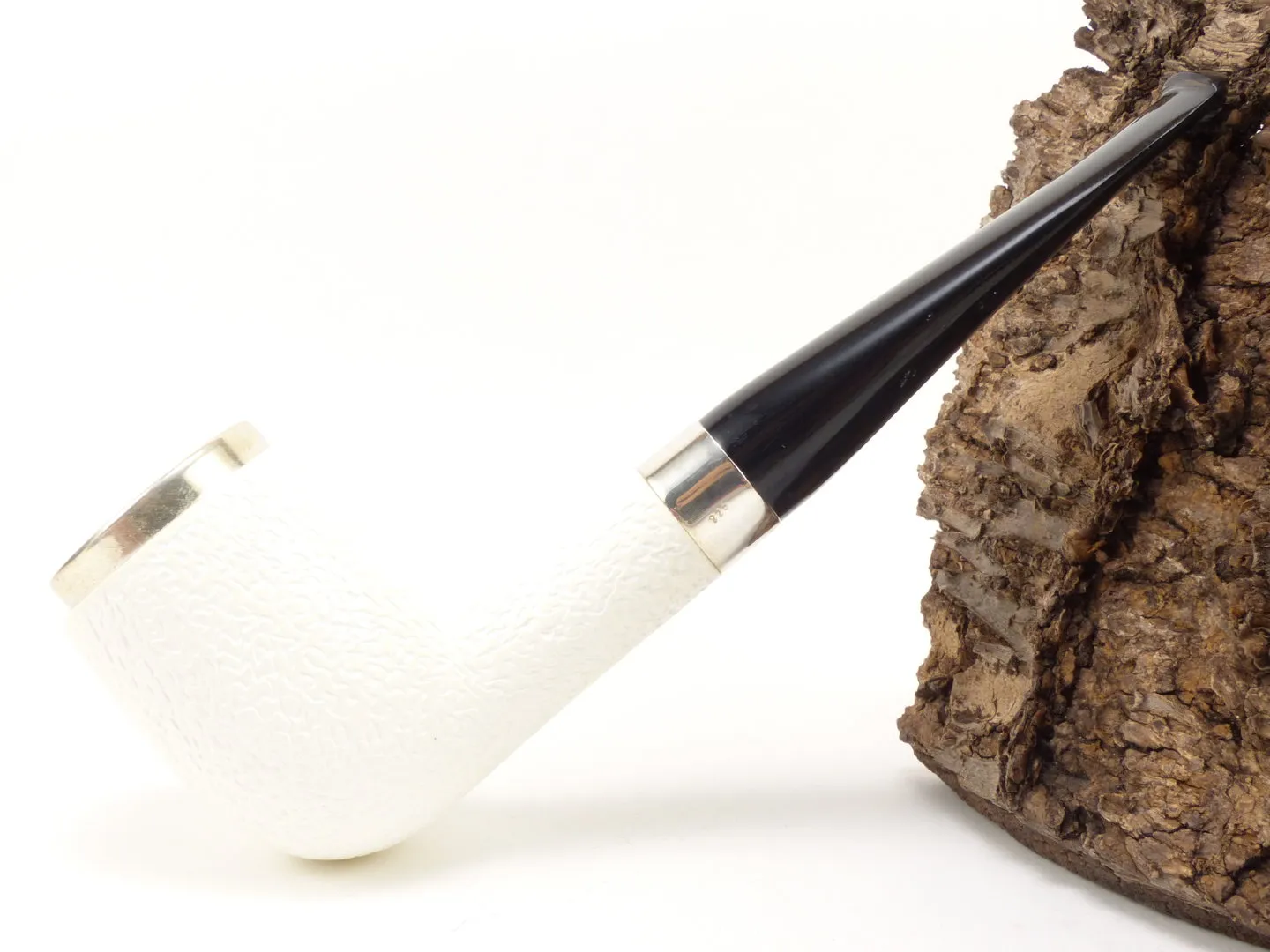 Meerschaum Pfeife Billiard graviert large Silber von 1a Meerschaum – Produktbild 2