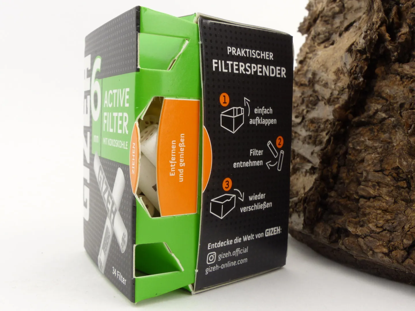 GIZEH Aktivkohlefilter 6mm 34 Stück – Produktbild 5