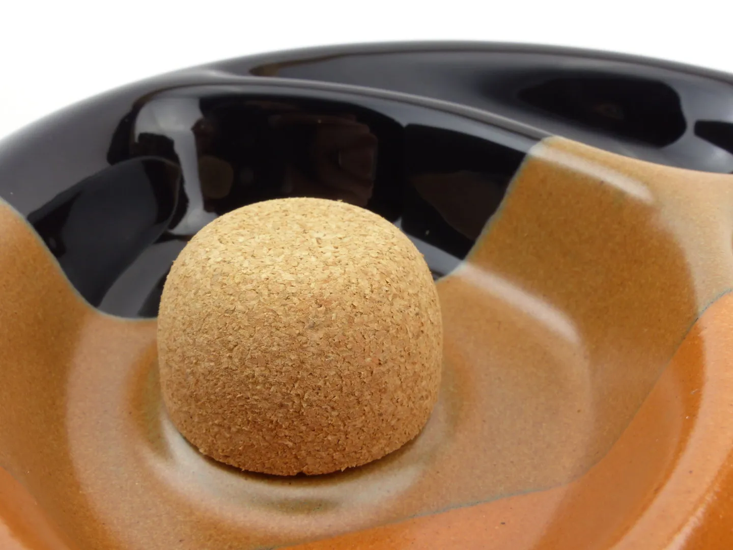 Pfeifenaschenbecher Rund Tricolor Schwarz Braun – Produktbild 2