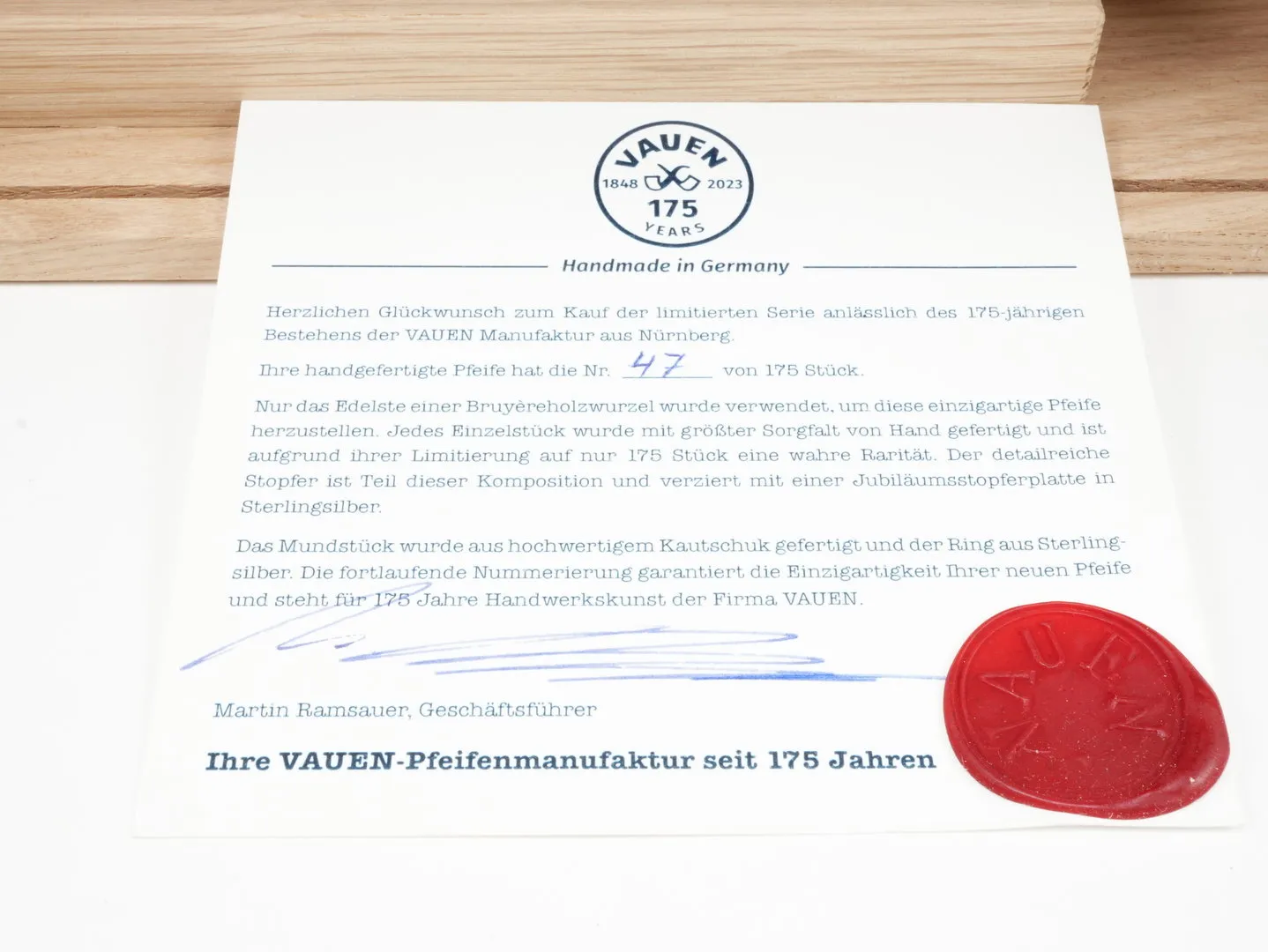 Vauen Jubiläumspfeife 175 Jahre #47 – Produktbild 5