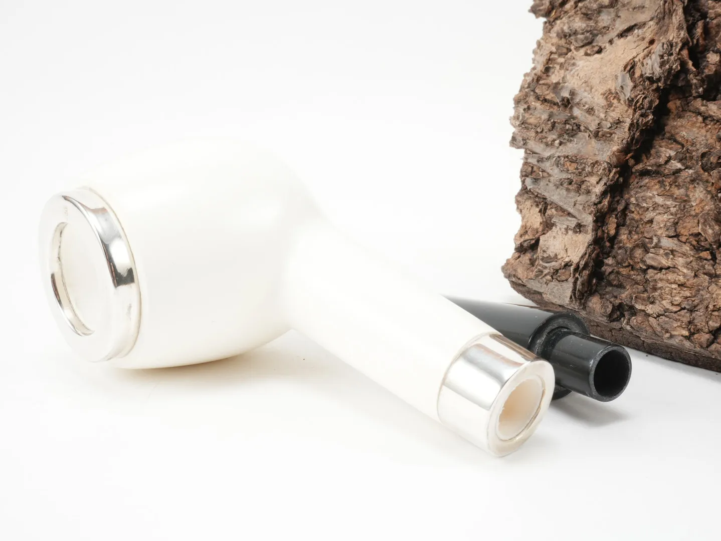 Meerschaum Pfeife Billiard glatt large Silber von 1a Meerschaum – Produktbild 8
