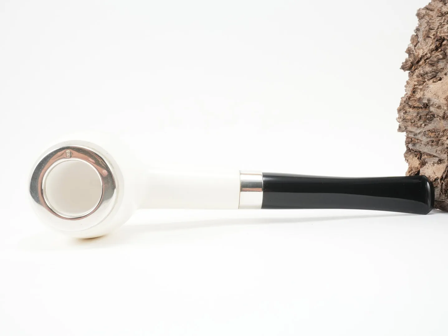 Meerschaum Pfeife Billiard glatt large Silber von 1a Meerschaum – Produktbild 6