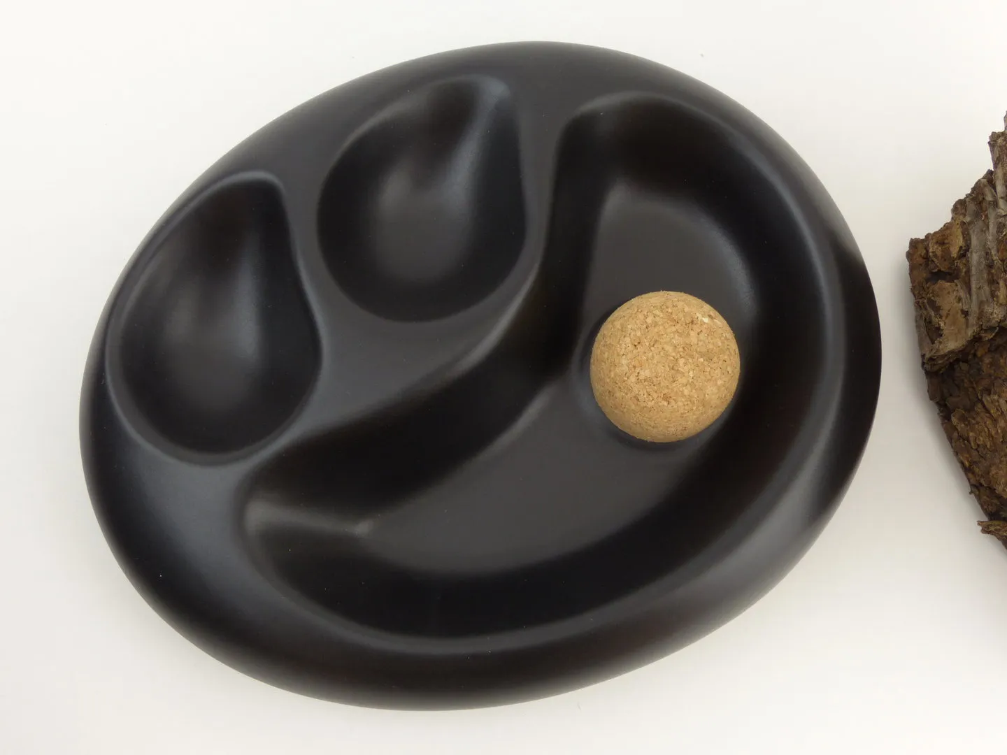Pfeifenaschenbecher 2er oval schwarz matt – Produktbild 2