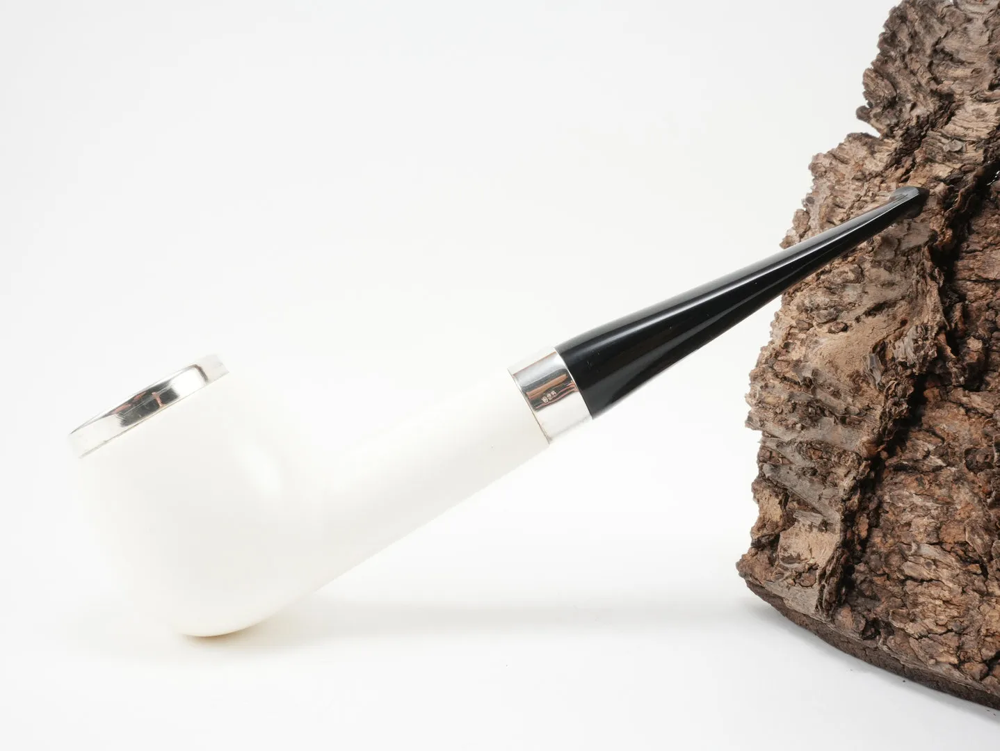 Meerschaum Pfeife Billiard glatt large Silber von 1a Meerschaum – Produktbild 2