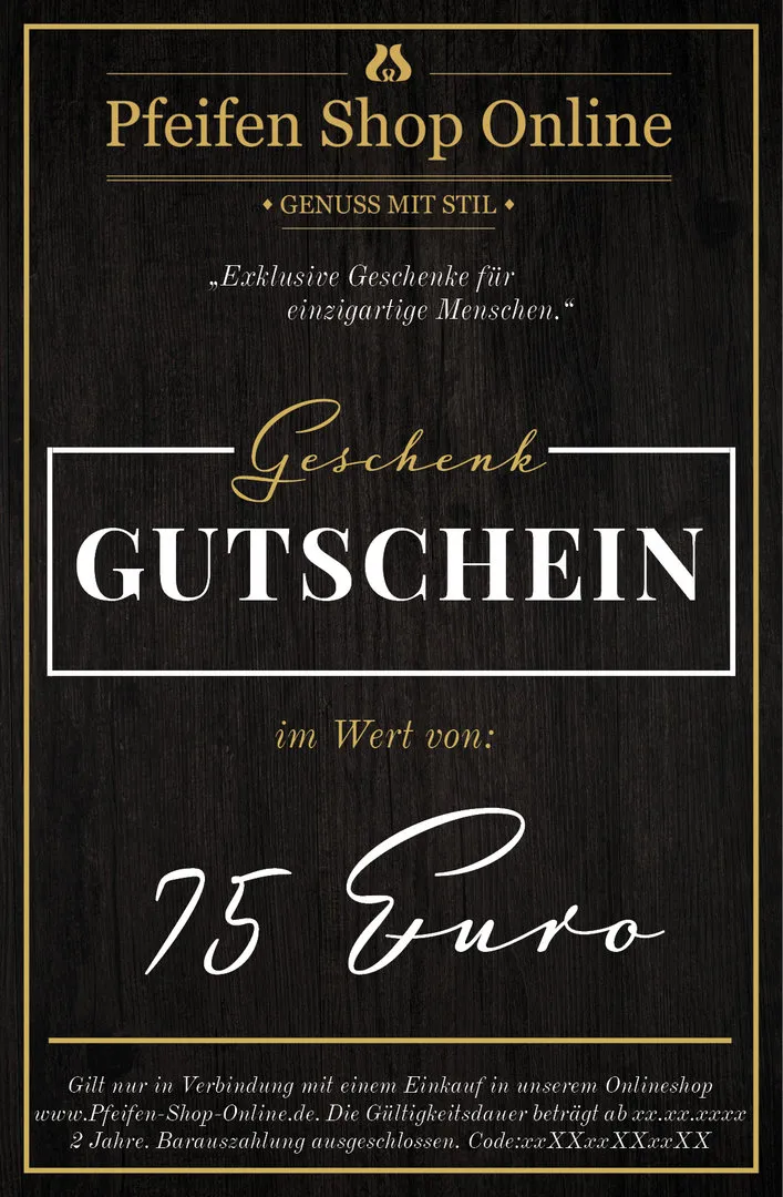 75 Euro Geschenkgutschein von Pfeifen Shop Online