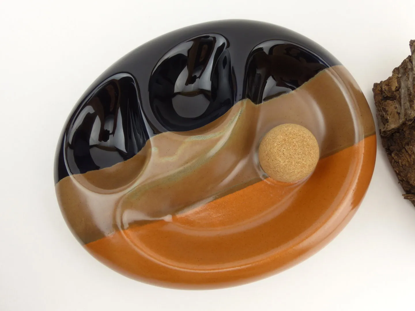 Pfeifenaschenbecher 2er tricolor oval – Produktbild 2