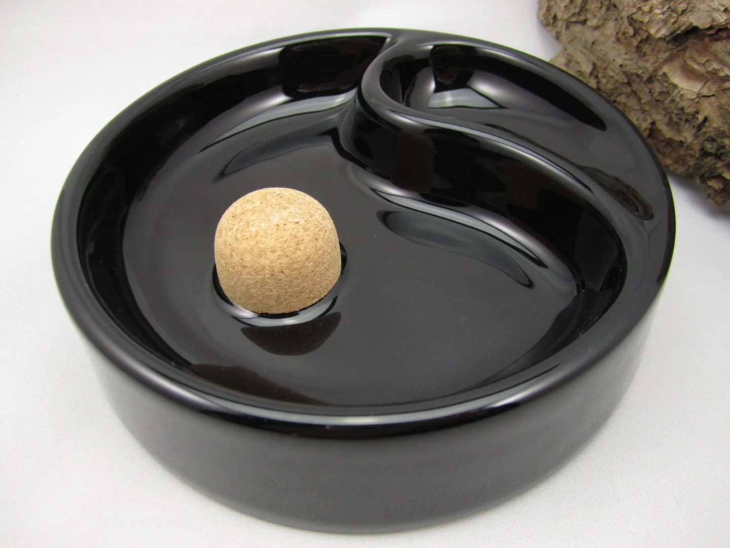 Pfeifenaschenbecher 16cm rund schwarz