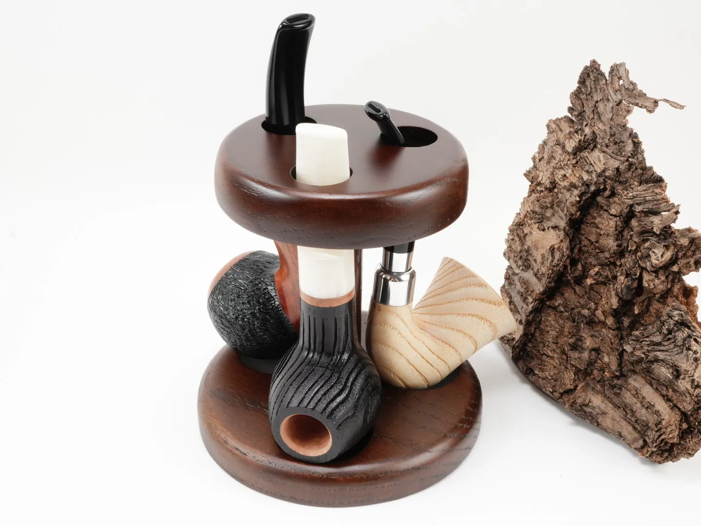 Pfeifenständer rund braun 3 Pfeifen 703003 – Produktbild 4