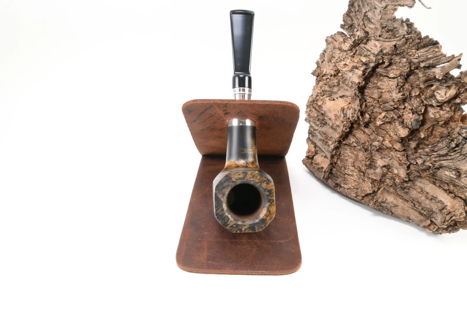 Pfeifenständer Büffelleder braun antik 1er – Produktbild 4