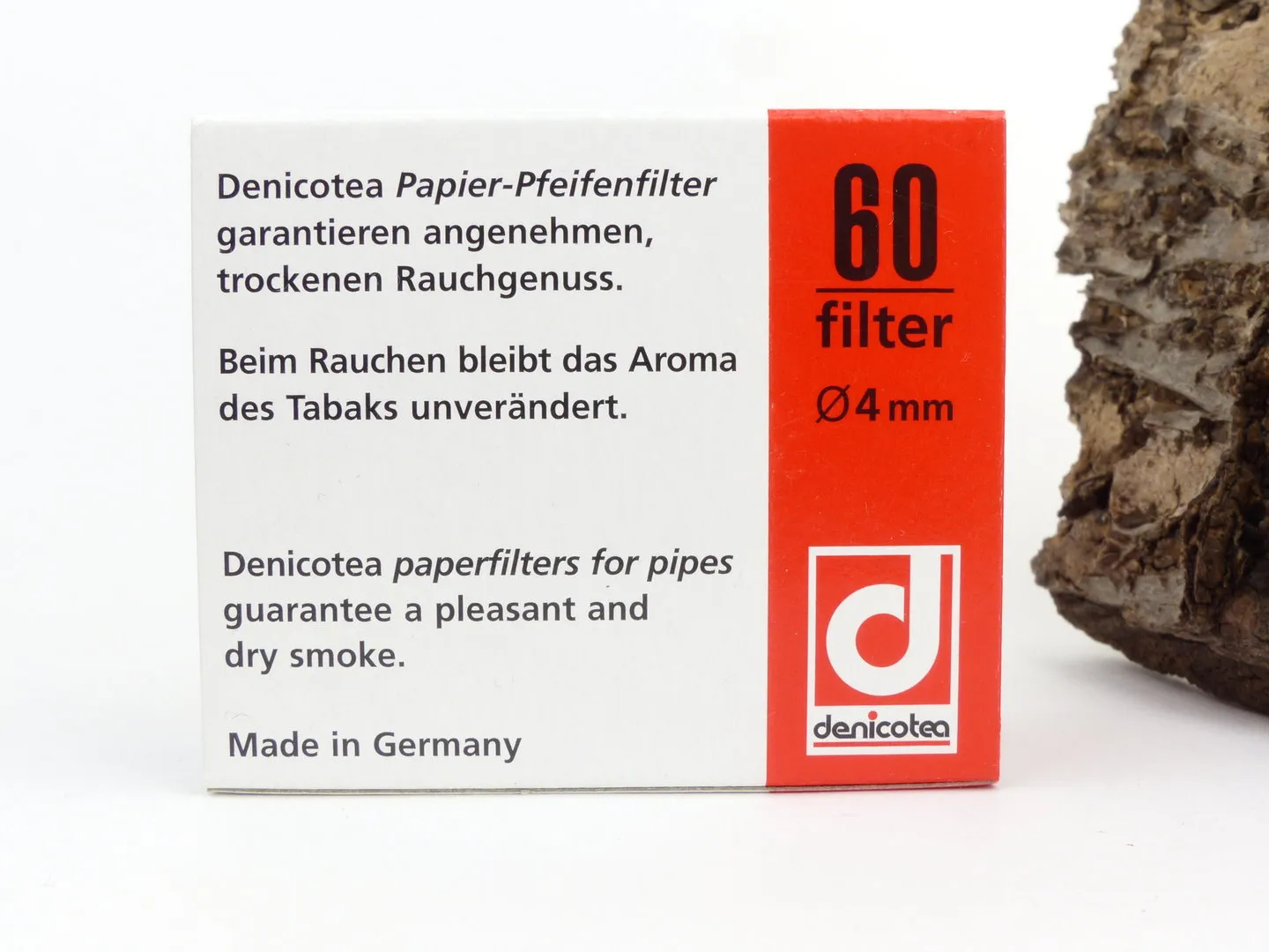 denicotea Papier Pfeifen-Filter 4mm 60 Stück – Produktbild 2