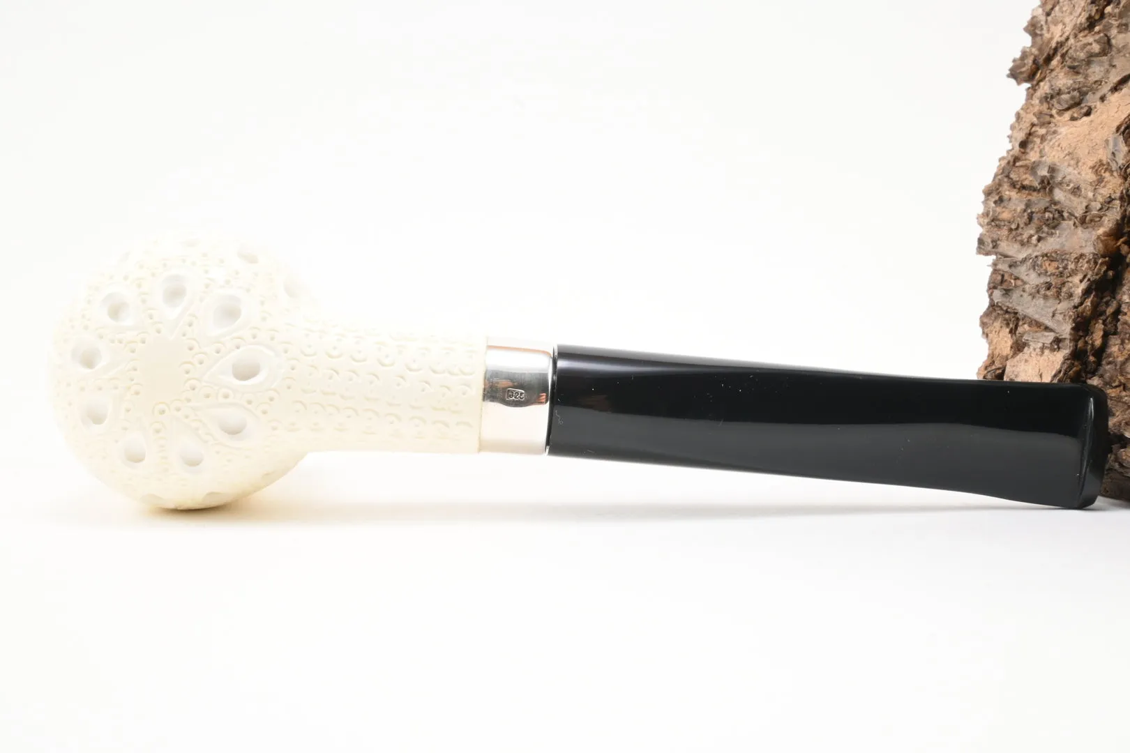 Meerschaum Pfeife Billiard graviert large Silber 2 von 1a Meerschaum – Produktbild 7