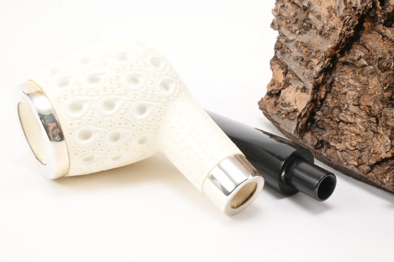 Meerschaum Pfeife Billiard graviert large Silber 2 von 1a Meerschaum – Produktbild 8