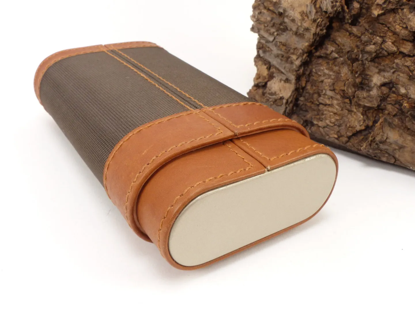 Zigarren Etui Leder Hell/Dunkel 3er – Produktbild 2