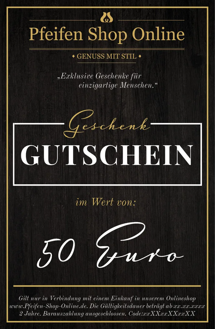 50 Euro Geschenkgutschein von Pfeifen Shop Online