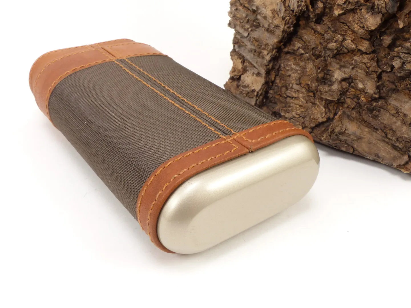 Zigarren Etui Leder Hell/Dunkel 3er – Produktbild 3