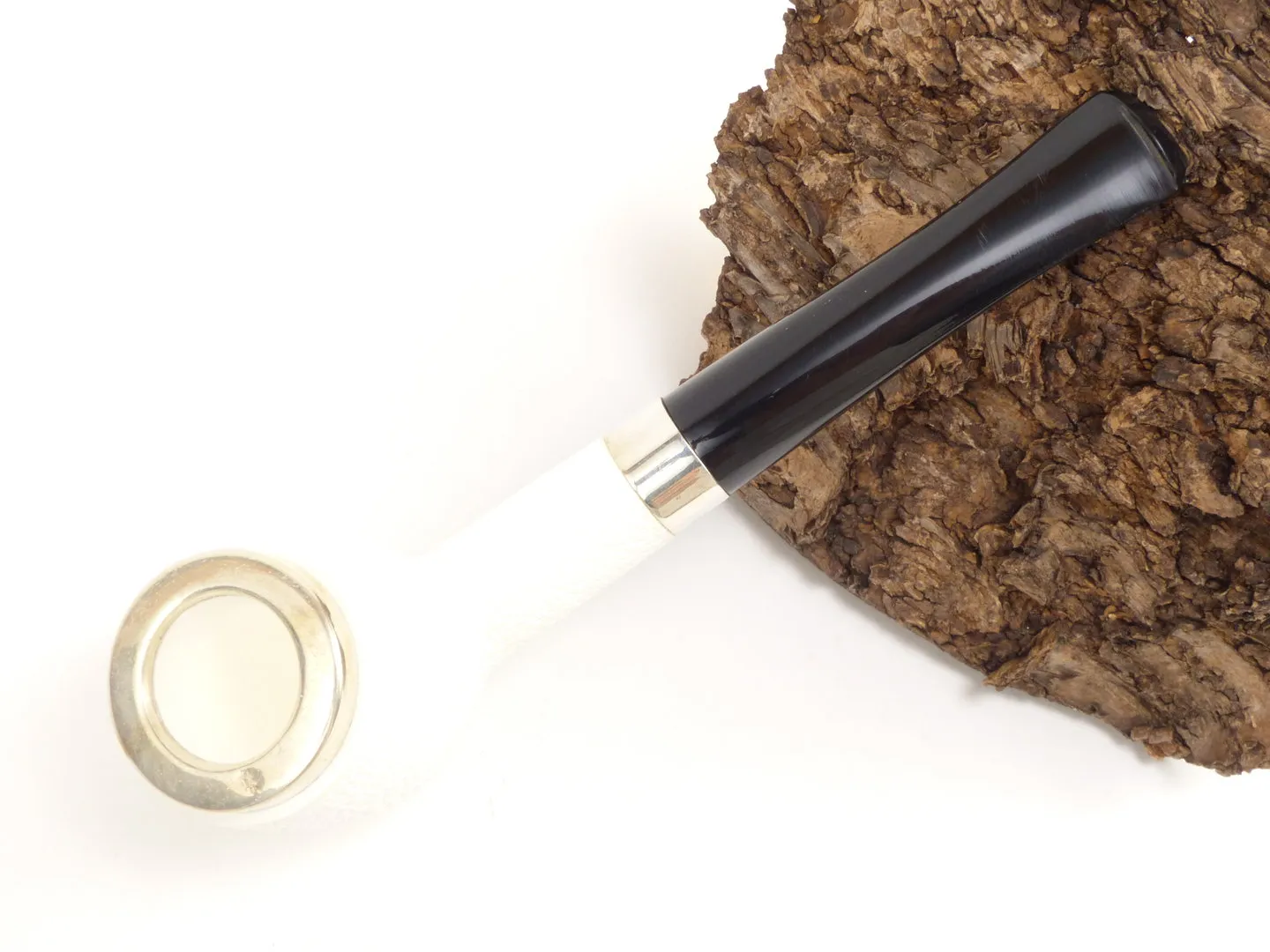 Meerschaum Pfeife Billiard graviert large Silber von 1a Meerschaum – Produktbild 3