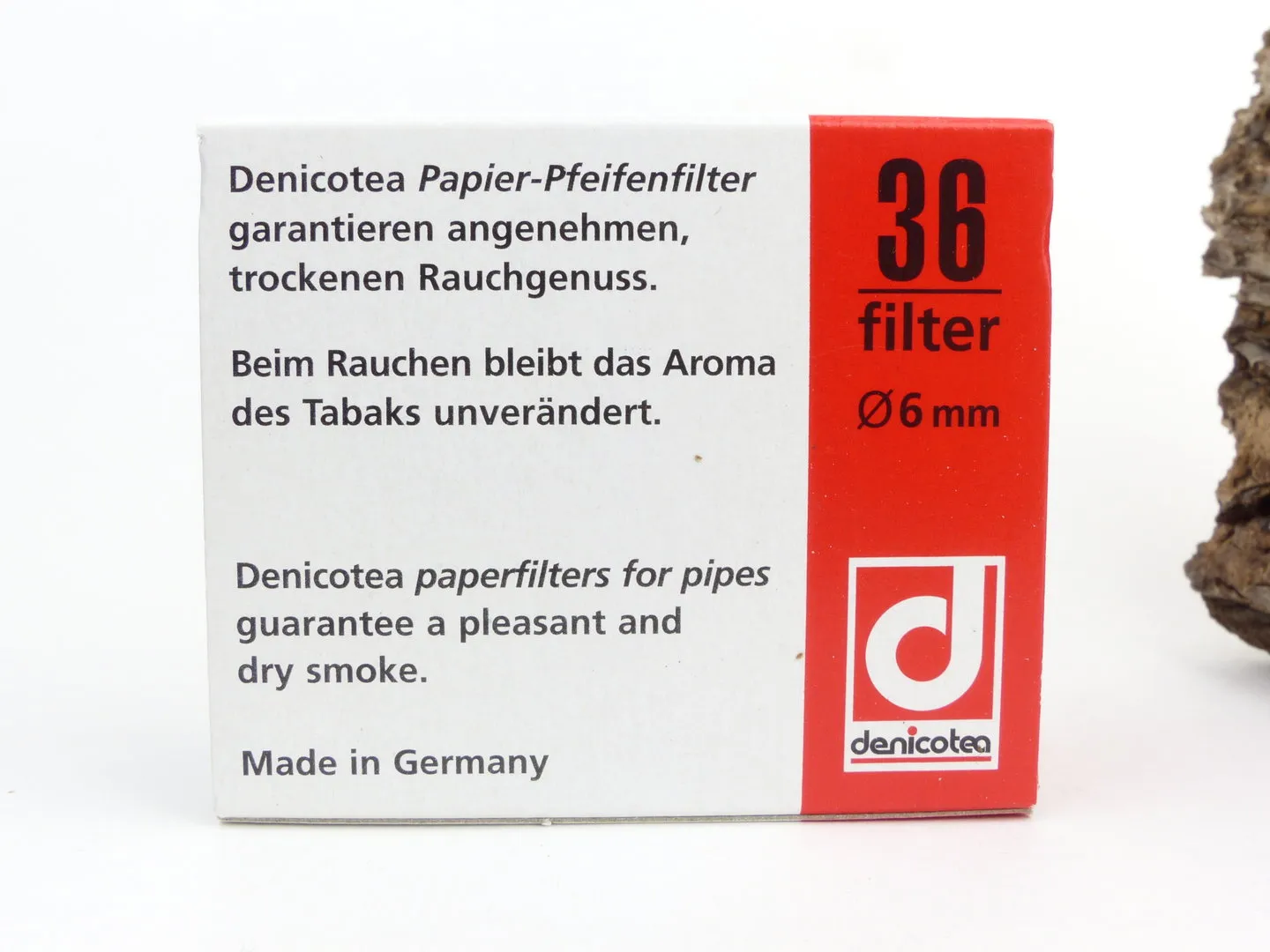 denicotea Papier Pfeifen-Filter 6mm 36 Stück – Produktbild 2