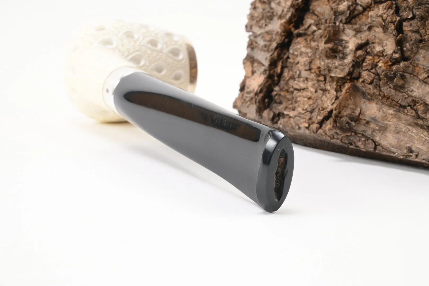 Meerschaum Pfeife Billiard graviert large Silber 2 von 1a Meerschaum – Produktbild 4