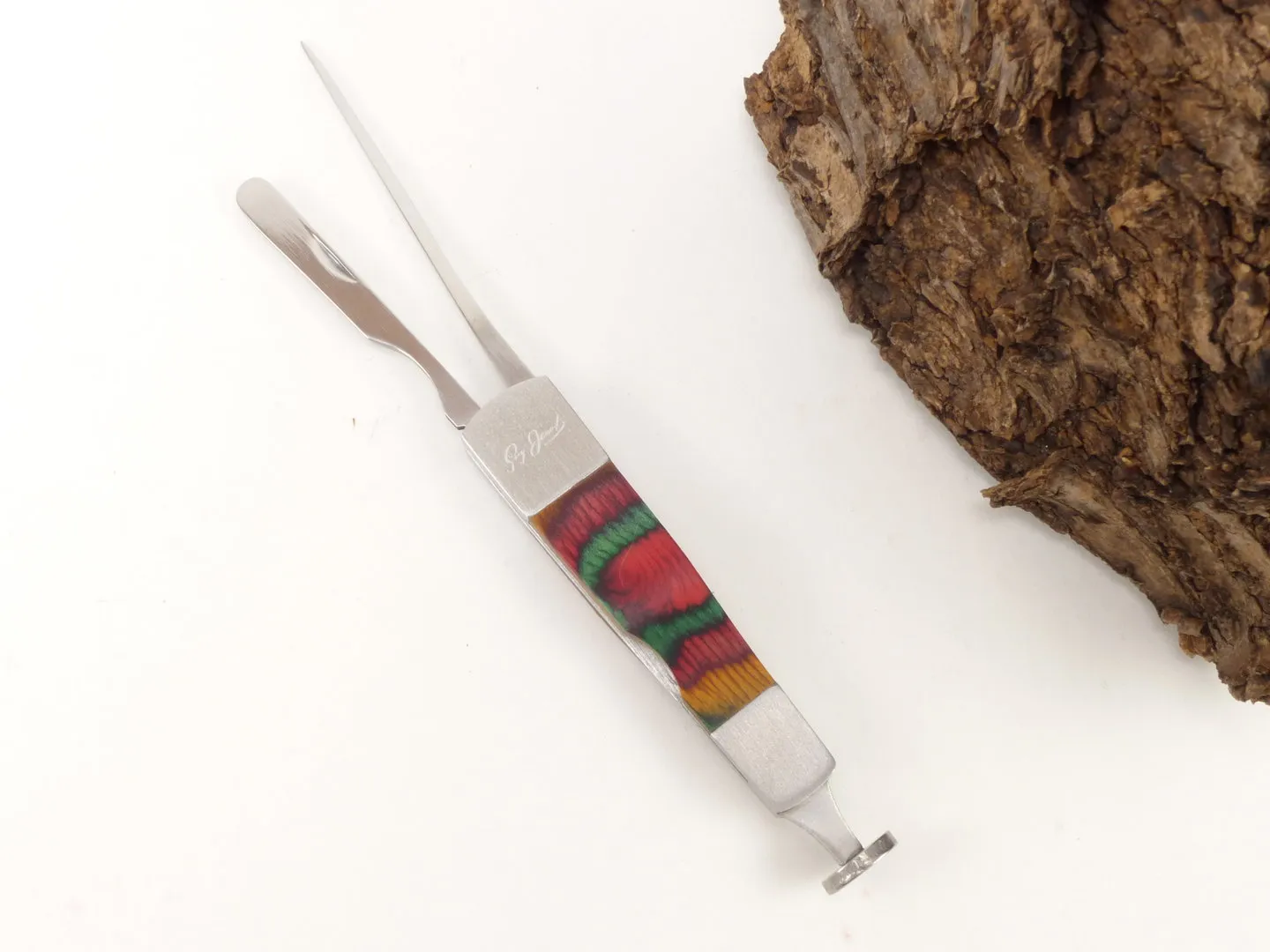 Pfeifenbesteck Holz Jadelook metall von Guy Janot – Produktbild 3
