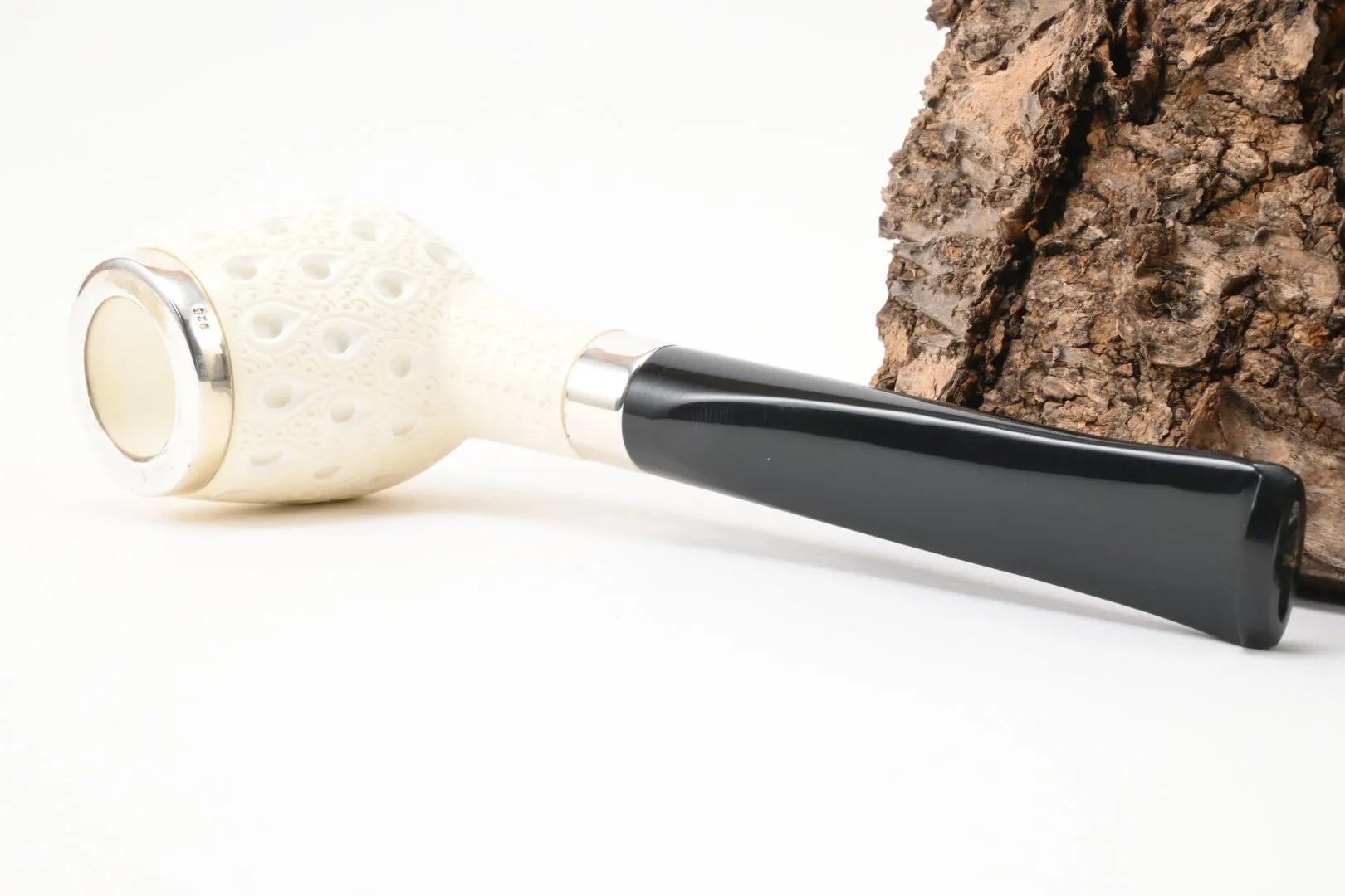 Meerschaum Pfeife Billiard graviert large Silber 2 von 1a Meerschaum – Produktbild 5